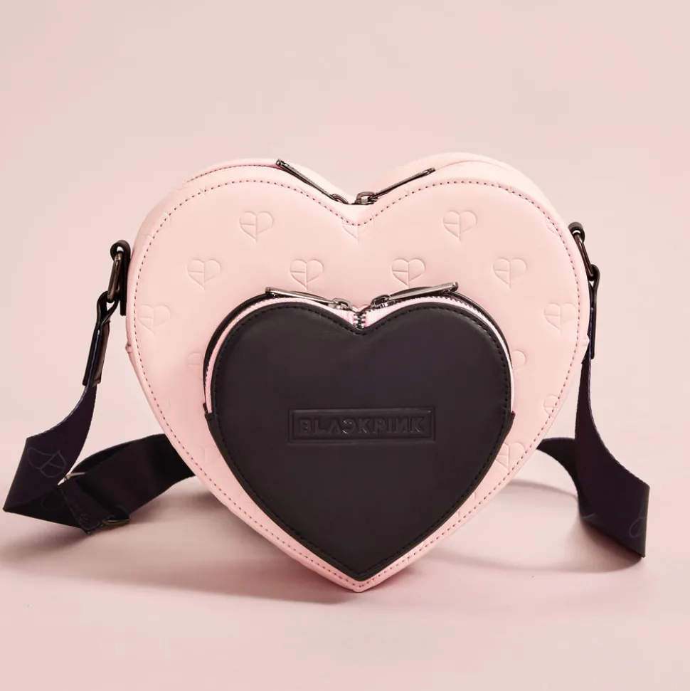 BLACKPINK Crossbody Bags< All-Over Print Heart Shaped Crossbody Bag