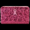 Breast Cancer Research Foundation Wallets< Exclusive Pink Ribbon Sequin Zip Around Wallet