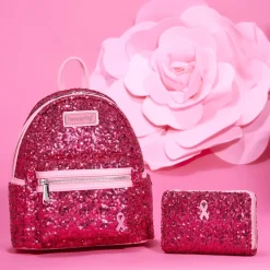 Breast Cancer Research Foundation Wallets< Exclusive Pink Ribbon Sequin Zip Around Wallet