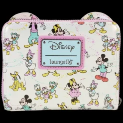 Disney Wallets<100 Mickey & Friends Classic All-Over Print Iridescent Zip Around Wallet