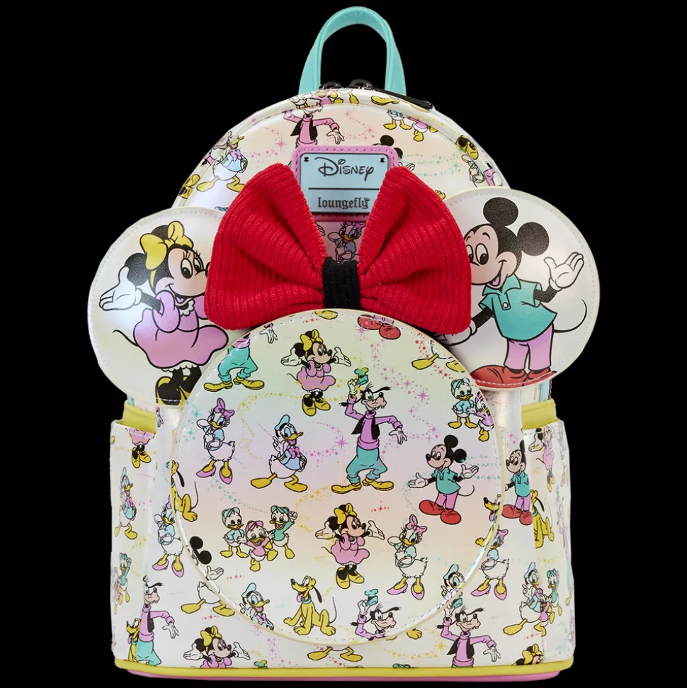 Disney Mini Backpacks<100 Mickey & Friends Classic All-Over Print Iridescent Mini Backpack With Ear Headband