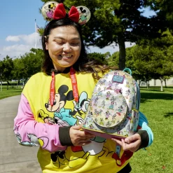 Disney Mini Backpacks<100 Mickey & Friends Classic All-Over Print Iridescent Mini Backpack With Ear Headband