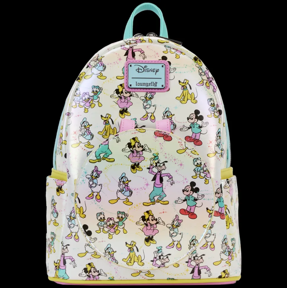 Disney Mini Backpacks<100 Mickey & Friends Classic All-Over Print Iridescent Mini Backpack With Ear Headband