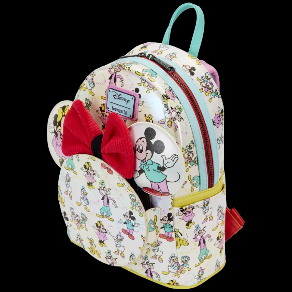Disney Mini Backpacks<100 Mickey & Friends Classic All-Over Print Iridescent Mini Backpack With Ear Headband