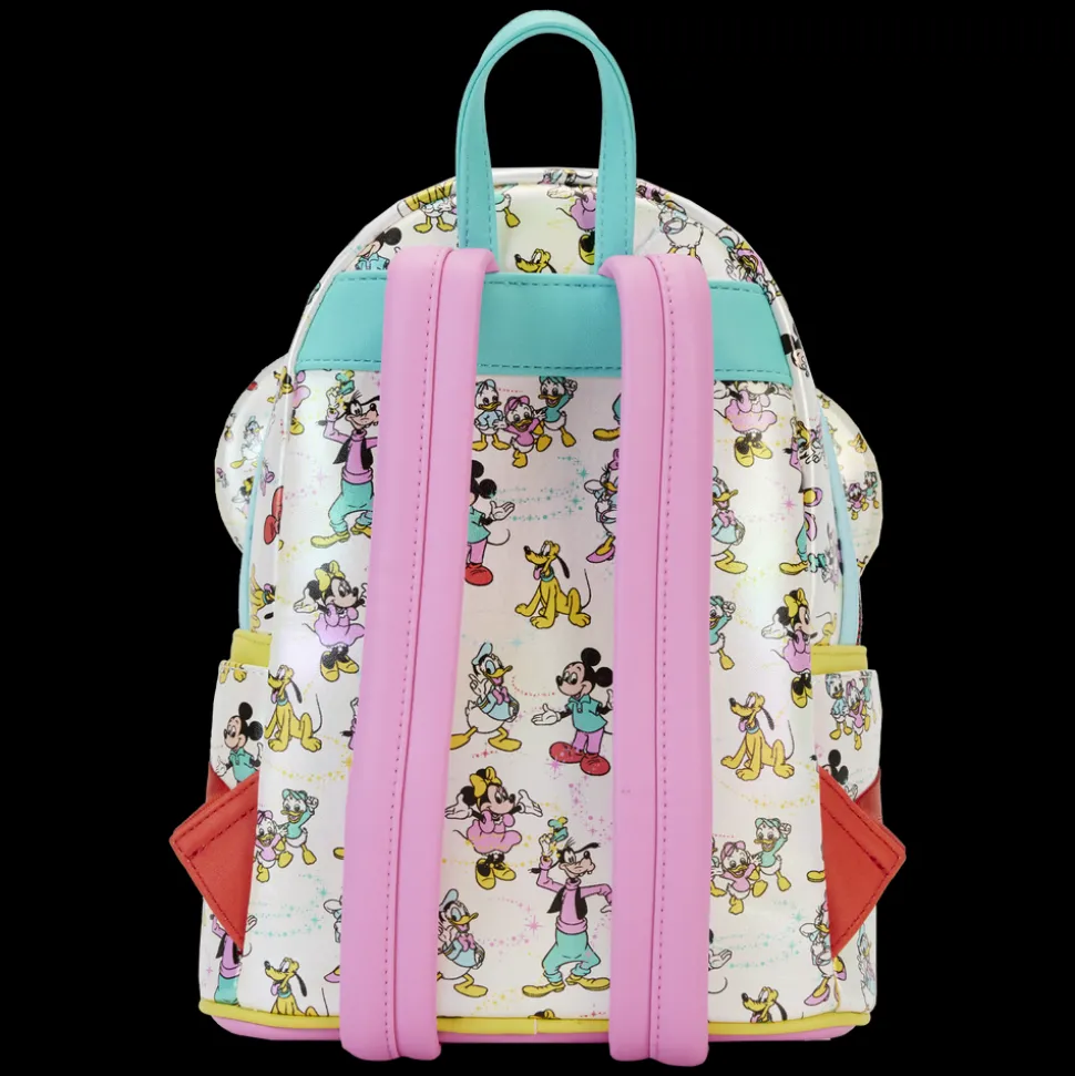 Disney Mini Backpacks<100 Mickey & Friends Classic All-Over Print Iridescent Mini Backpack With Ear Headband