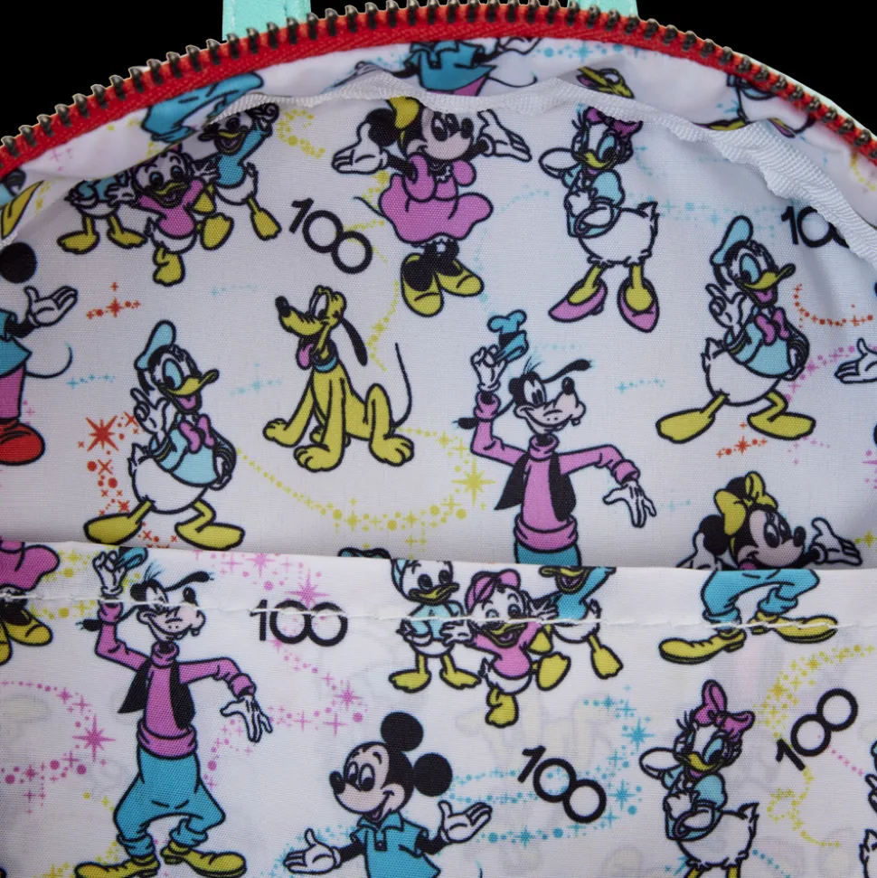 Disney Mini Backpacks<100 Mickey & Friends Classic All-Over Print Iridescent Mini Backpack With Ear Headband