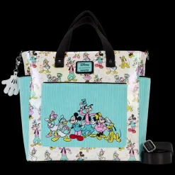 Disney Tote Bags<100 Mickey & Friends Classic All-Over Print Iridescent Convertible Backpack & Tote Bag