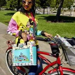 Disney Tote Bags<100 Mickey & Friends Classic All-Over Print Iridescent Convertible Backpack & Tote Bag