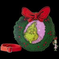 Dr. Seuss Crossbody Bags<' How The Grinch Stole Christmas! Wreath Lenticular Crossbody Bag