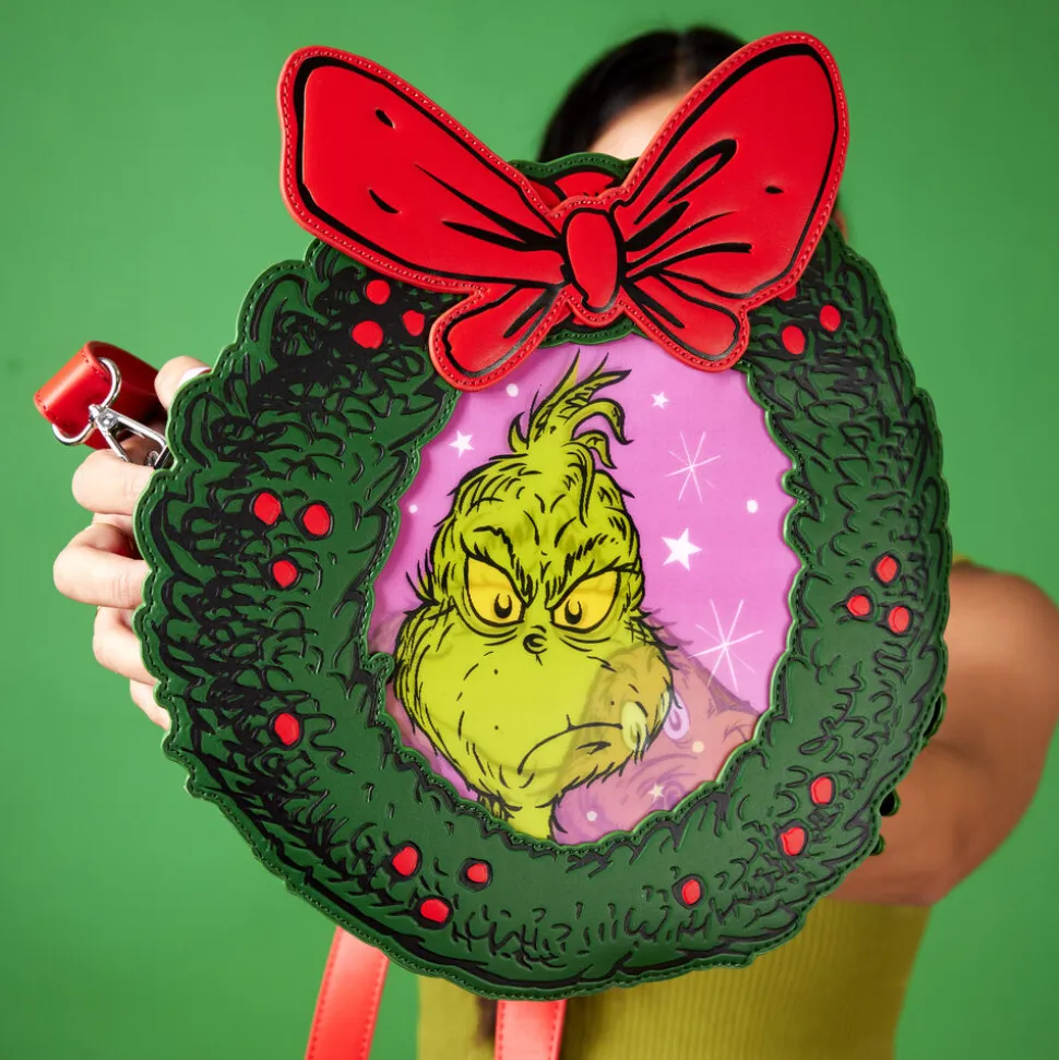 Dr. Seuss Crossbody Bags<' How The Grinch Stole Christmas! Wreath Lenticular Crossbody Bag