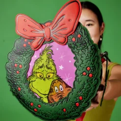 Dr. Seuss Crossbody Bags<' How The Grinch Stole Christmas! Wreath Lenticular Crossbody Bag