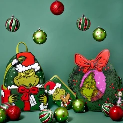 Dr. Seuss Crossbody Bags<' How The Grinch Stole Christmas! Wreath Lenticular Crossbody Bag