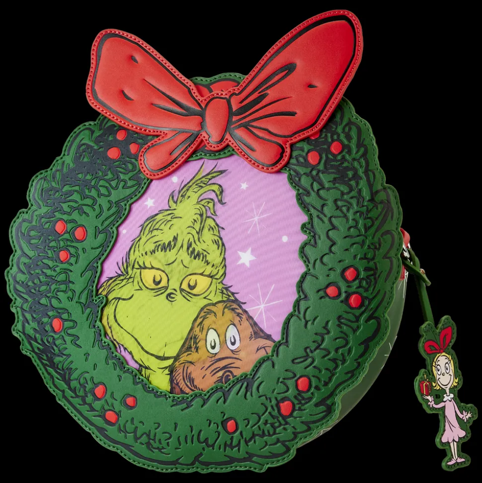 Dr. Seuss Crossbody Bags<' How The Grinch Stole Christmas! Wreath Lenticular Crossbody Bag