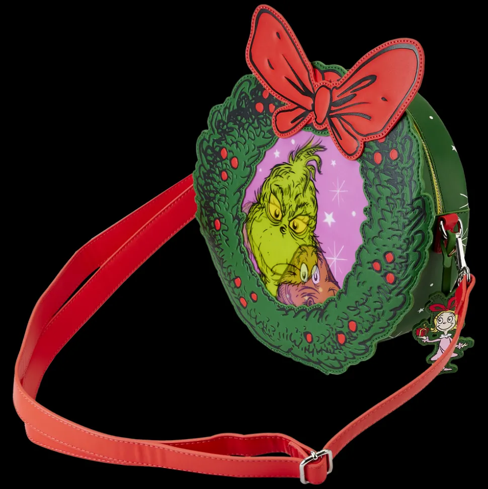 Dr. Seuss Crossbody Bags<' How The Grinch Stole Christmas! Wreath Lenticular Crossbody Bag