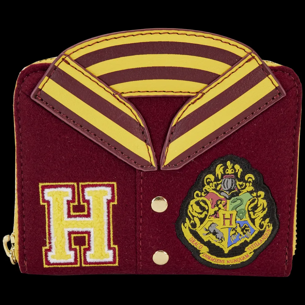 Harry Potter Wallets< Hogwarts Crest Varsity Jacket Zip Around Wallet