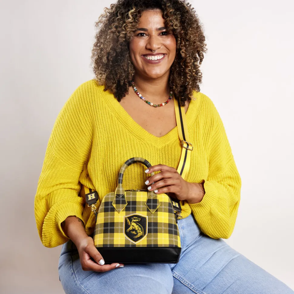 Harry Potter Crossbody Bags< Hufflepuff Patch Varsity Plaid Crossbody Bag