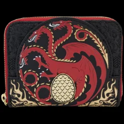 House of the Dragon Wallets< All-Over Print House Targaryen Sigil Zip Around Wallet
