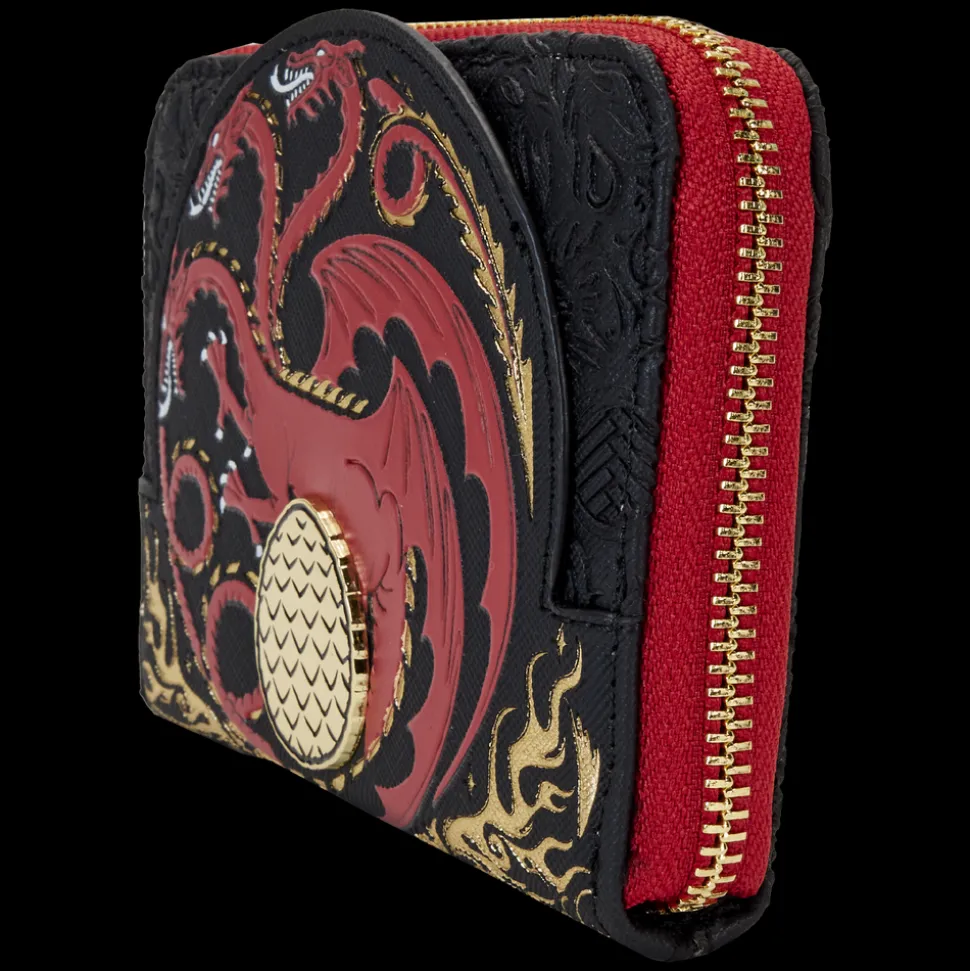 House of the Dragon Wallets< All-Over Print House Targaryen Sigil Zip Around Wallet