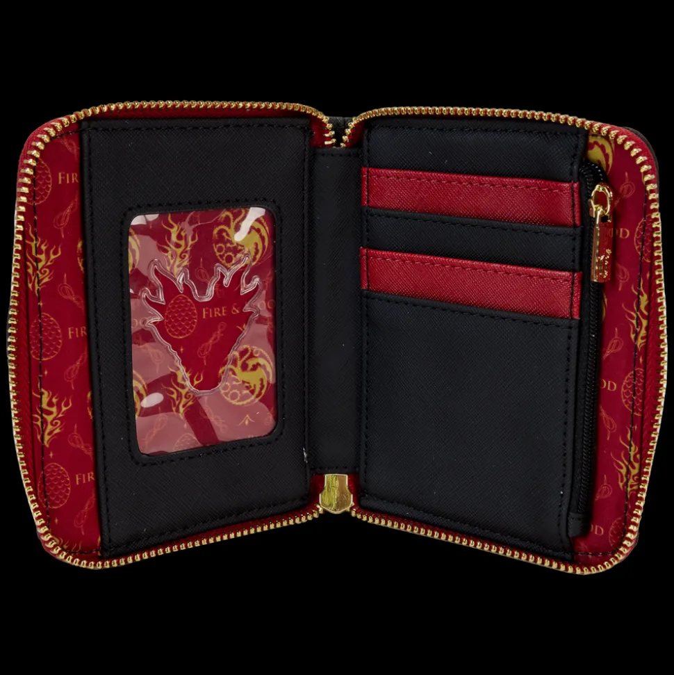 House of the Dragon Wallets< All-Over Print House Targaryen Sigil Zip Around Wallet