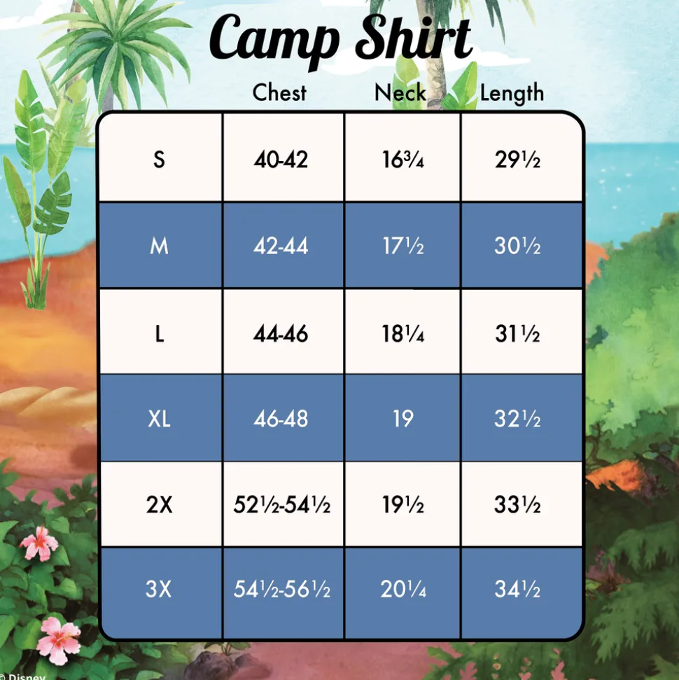 Unisex Disney Tops<Lilo & Stitch Beach Scene Unisex Camp Shirt