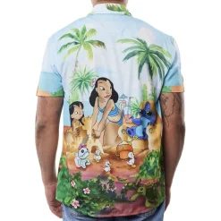 Unisex Disney Tops<Lilo & Stitch Beach Scene Unisex Camp Shirt