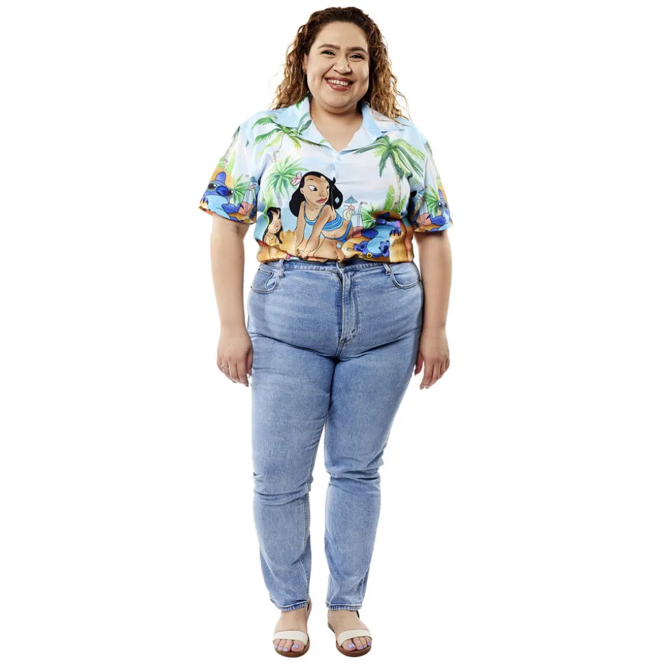 Unisex Disney Tops<Lilo & Stitch Beach Scene Unisex Camp Shirt