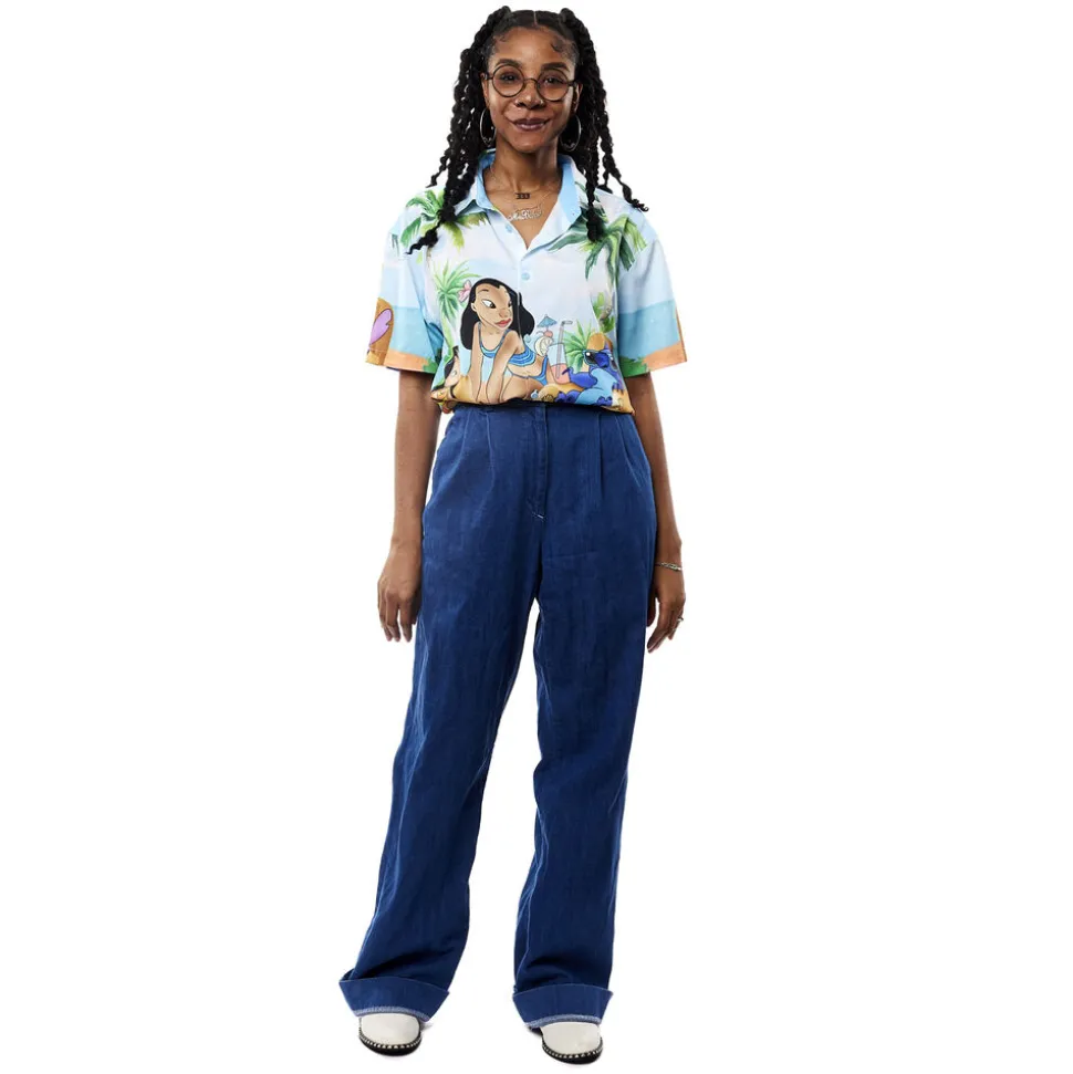 Unisex Disney Tops<Lilo & Stitch Beach Scene Unisex Camp Shirt