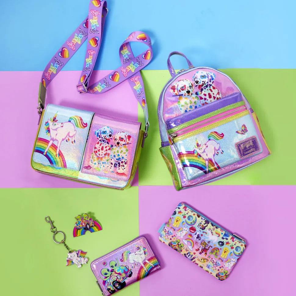 Lisa Frank Wallets< Holographic Glitter Color Block Zip Around Wallet