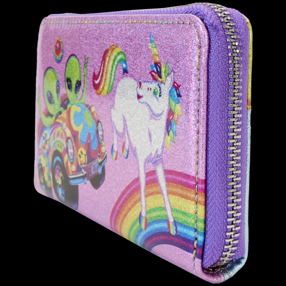 Lisa Frank Wallets< Holographic Glitter Color Block Zip Around Wallet