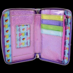 Lisa Frank Wallets< Holographic Glitter Color Block Zip Around Wallet