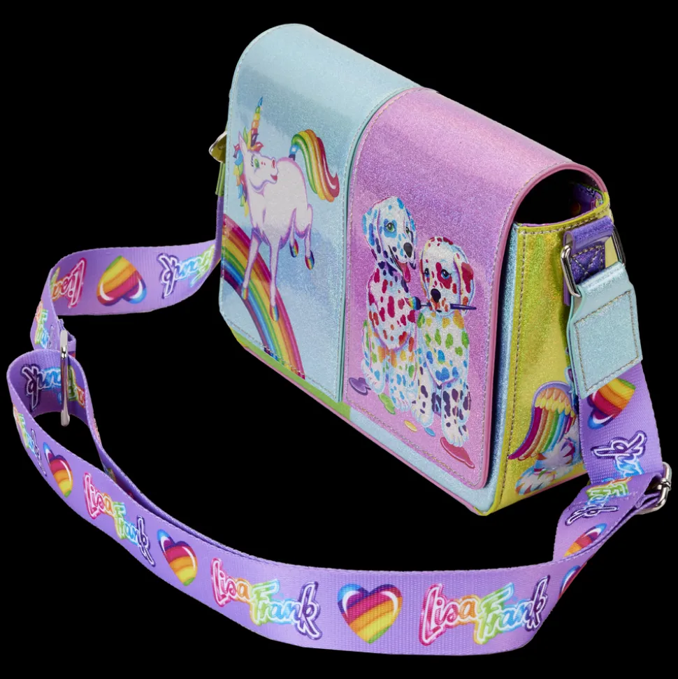 Lisa Frank Crossbody Bags< Holographic Glitter Color Block Crossbody Bag