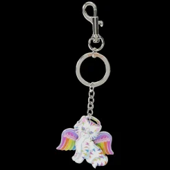 Lisa Frank Keychains< Holographic Glitter Angel Kitty Moving Keychain