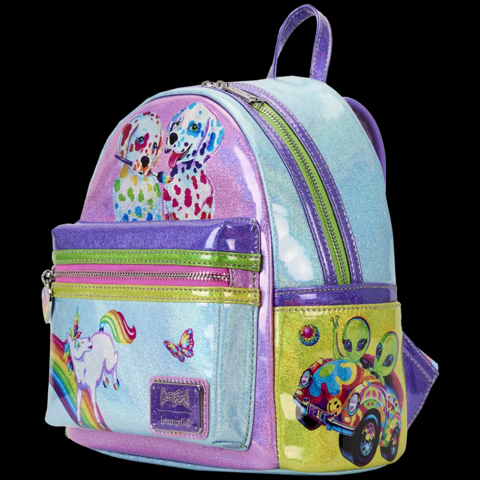 Lisa Frank Mini Backpacks< Holographic Glitter Color Block Mini Backpack