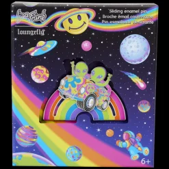 Lisa Frank Enamel Pins< Zoomer & Zorbit Rainbow 3" Collector Box Sliding Pin