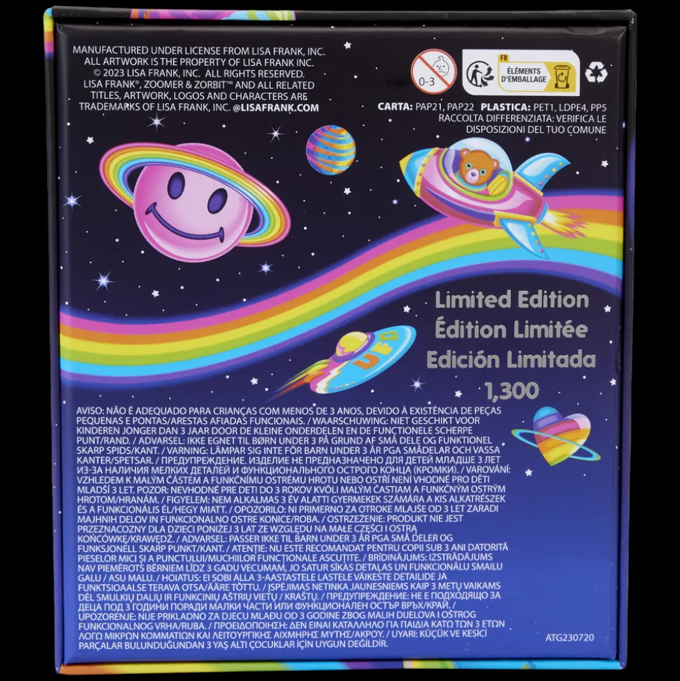 Lisa Frank Enamel Pins< Zoomer & Zorbit Rainbow 3" Collector Box Sliding Pin