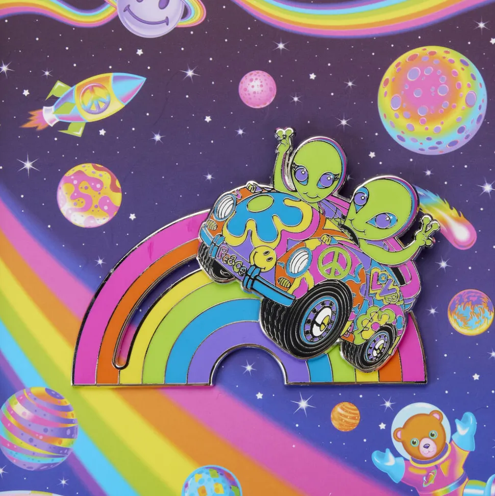 Lisa Frank Enamel Pins< Zoomer & Zorbit Rainbow 3" Collector Box Sliding Pin