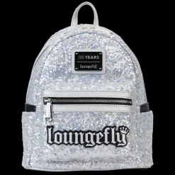 Loungefly Mini Backpacks< 25Th Anniversary Logo Holographic Silver Sequin Mini Backpack