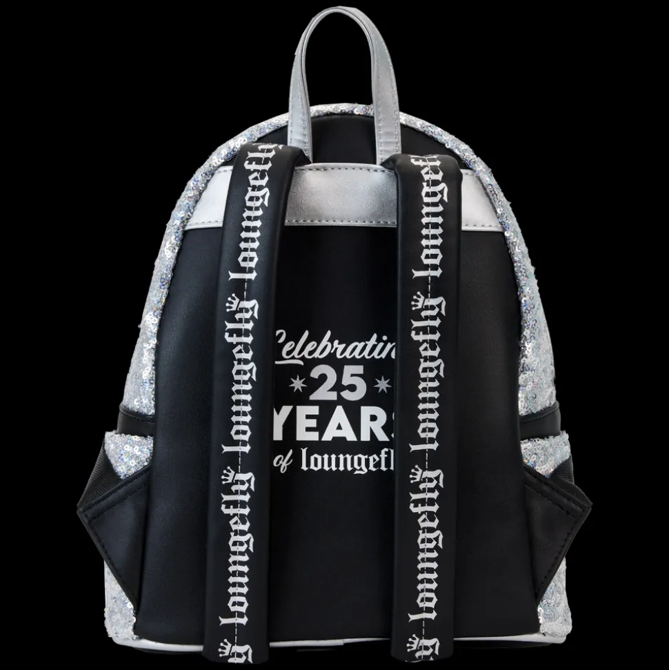 Loungefly Mini Backpacks< 25Th Anniversary Logo Holographic Silver Sequin Mini Backpack
