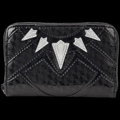 Marvel Wallets< Metallic Black Panther Cosplay Zip Around Wallet