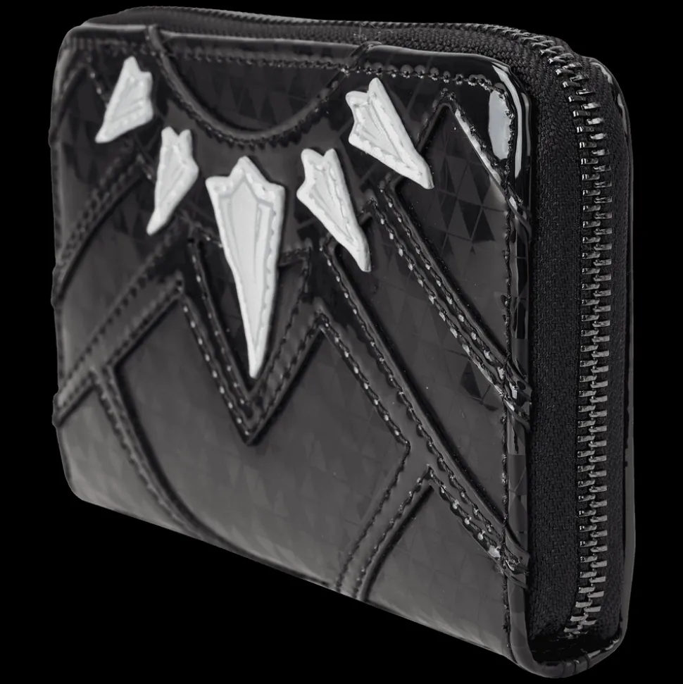 Marvel Wallets< Metallic Black Panther Cosplay Zip Around Wallet