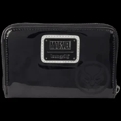 Marvel Wallets< Metallic Black Panther Cosplay Zip Around Wallet