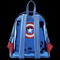 Marvel Mini Backpacks< Metallic Captain America Cosplay Mini Backpack