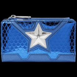 Marvel Wallets< Metallic Captain America Cosplay Flap Wallet