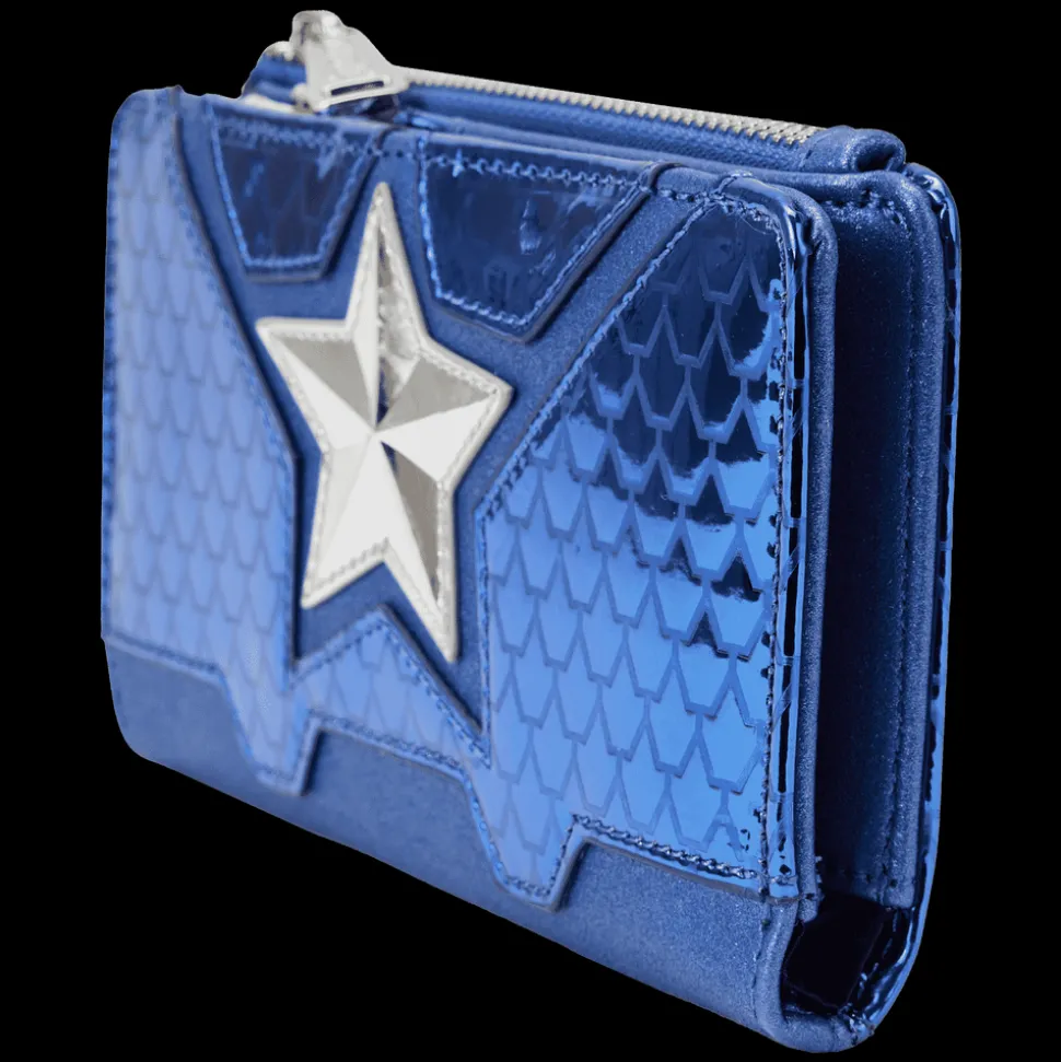 Marvel Wallets< Metallic Captain America Cosplay Flap Wallet