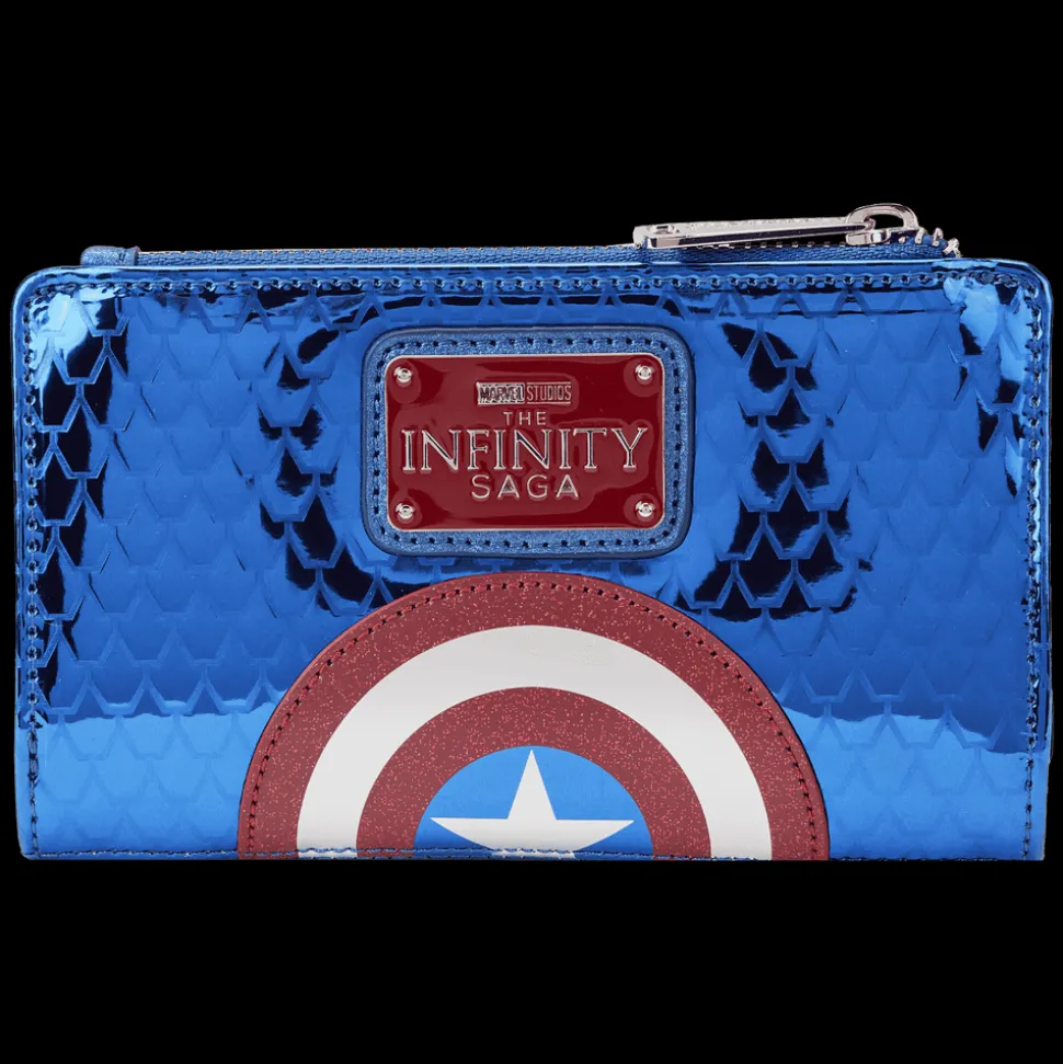 Marvel Wallets< Metallic Captain America Cosplay Flap Wallet
