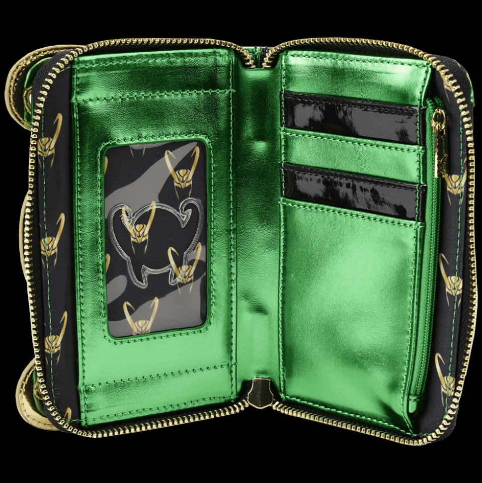 Marvel Wallets< Metallic Loki Cosplay Zip Around Wallet