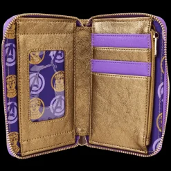 Marvel Wallets< Metallic Thanos Gauntlet Zip Around Wallet