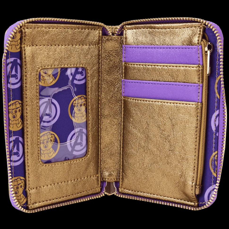 Marvel Wallets< Metallic Thanos Gauntlet Zip Around Wallet