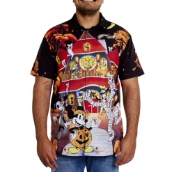 Unisex Disney Tops<Mickey & Friends Haunted House Camp Shirt