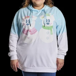 Unisex Disney Tops<Mickey & Minnie Pastel Snowman Unisex Hoodie